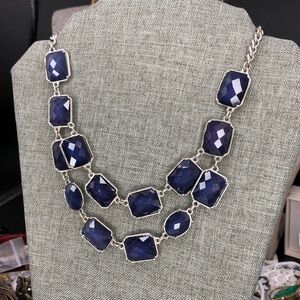 Blue Bib Necklace